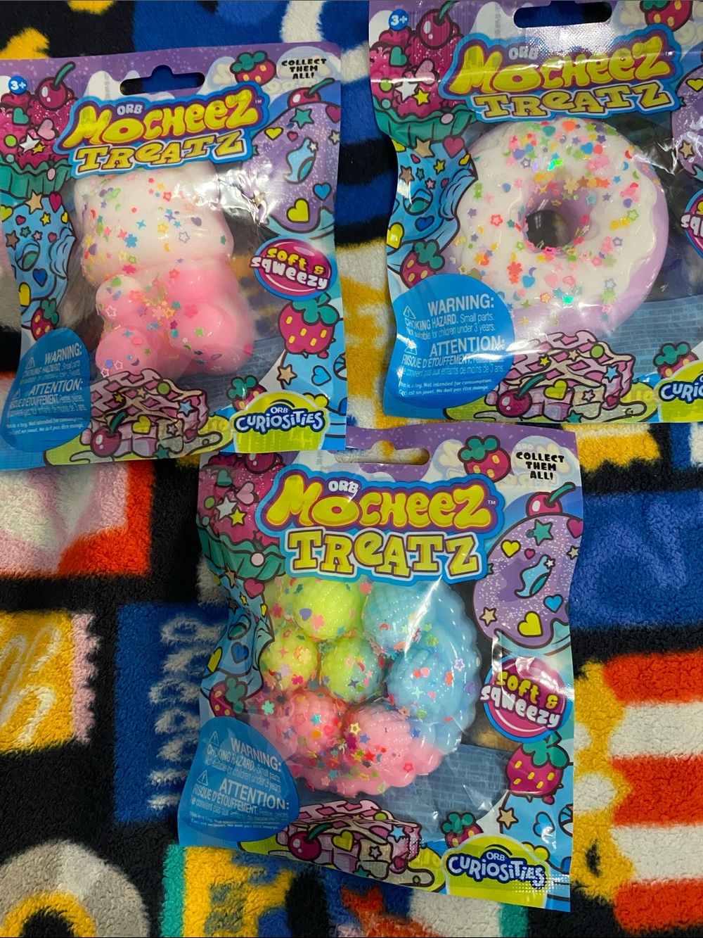 ORB Mocheez Treatz Donut, Bear and Tart Squishies Bundle of (3) New